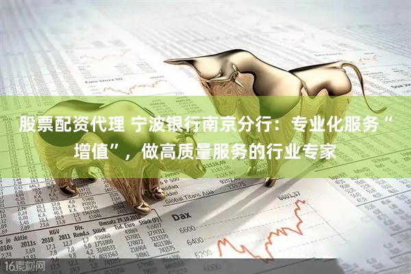 股票配资代理 宁波银行南京分行：专业化服务“增值”，做高质量服务的行业专家